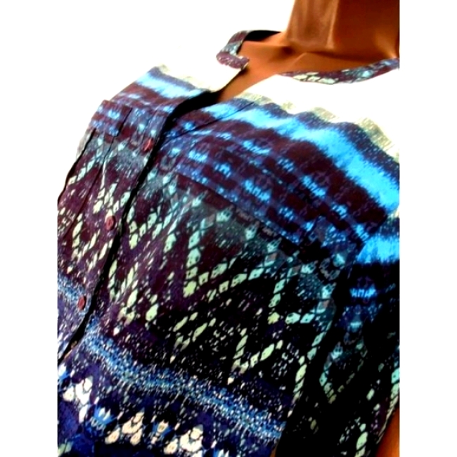 Notations Black Button Blouse Size Small.